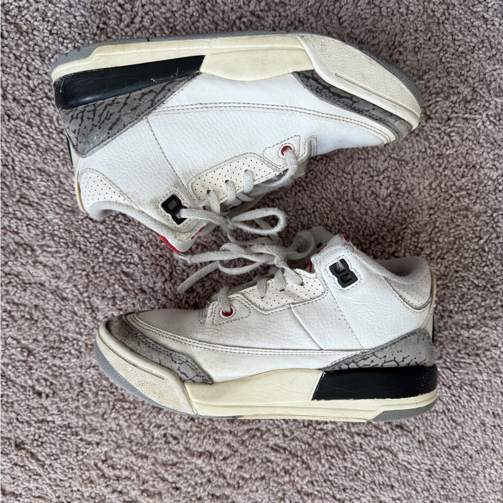 kids' Nike Air Jordan 3 Retro "White Cement Reimagined" sneakers 1Y